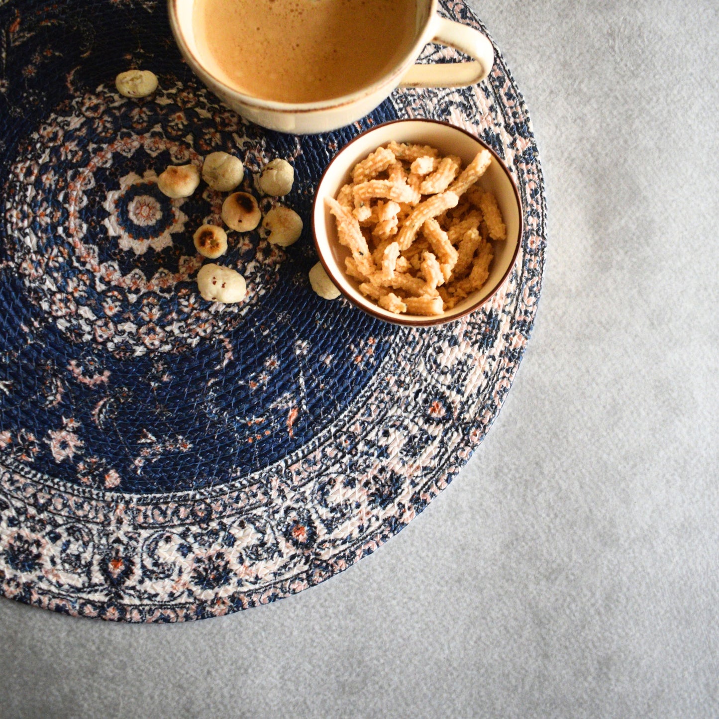 Heritage Printed Table Mat (Navy Blue)