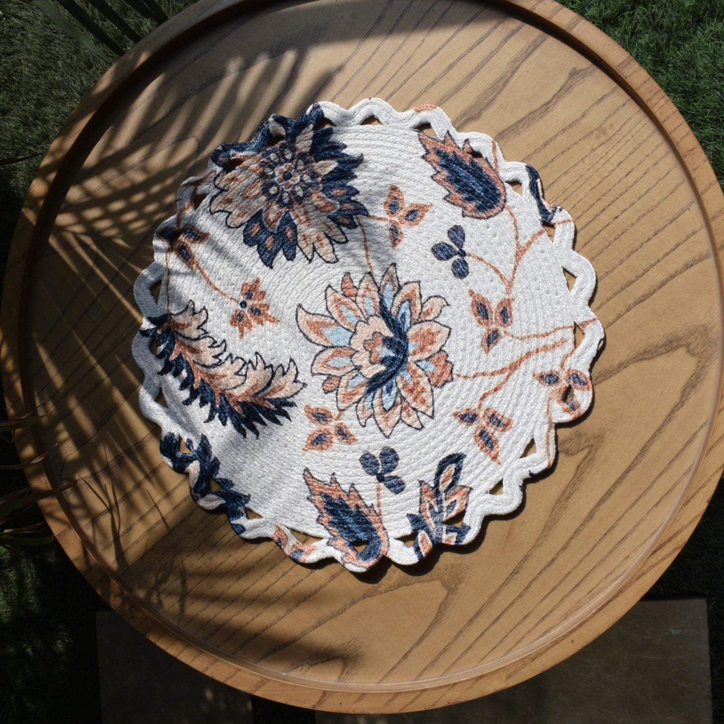Scallop Bloom Table Mat (Flora-Navy)