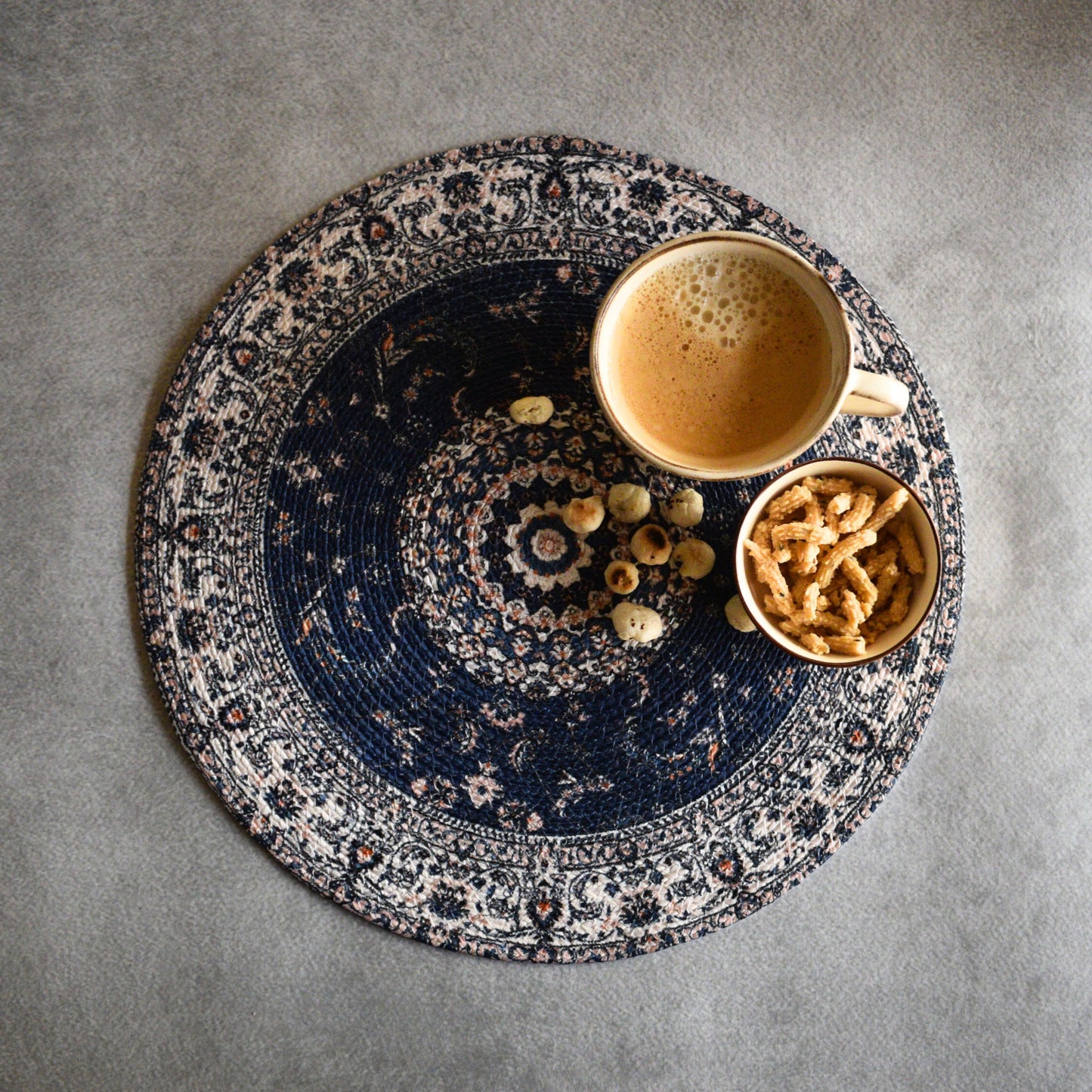 Heritage Printed Table Mat (Navy Blue)