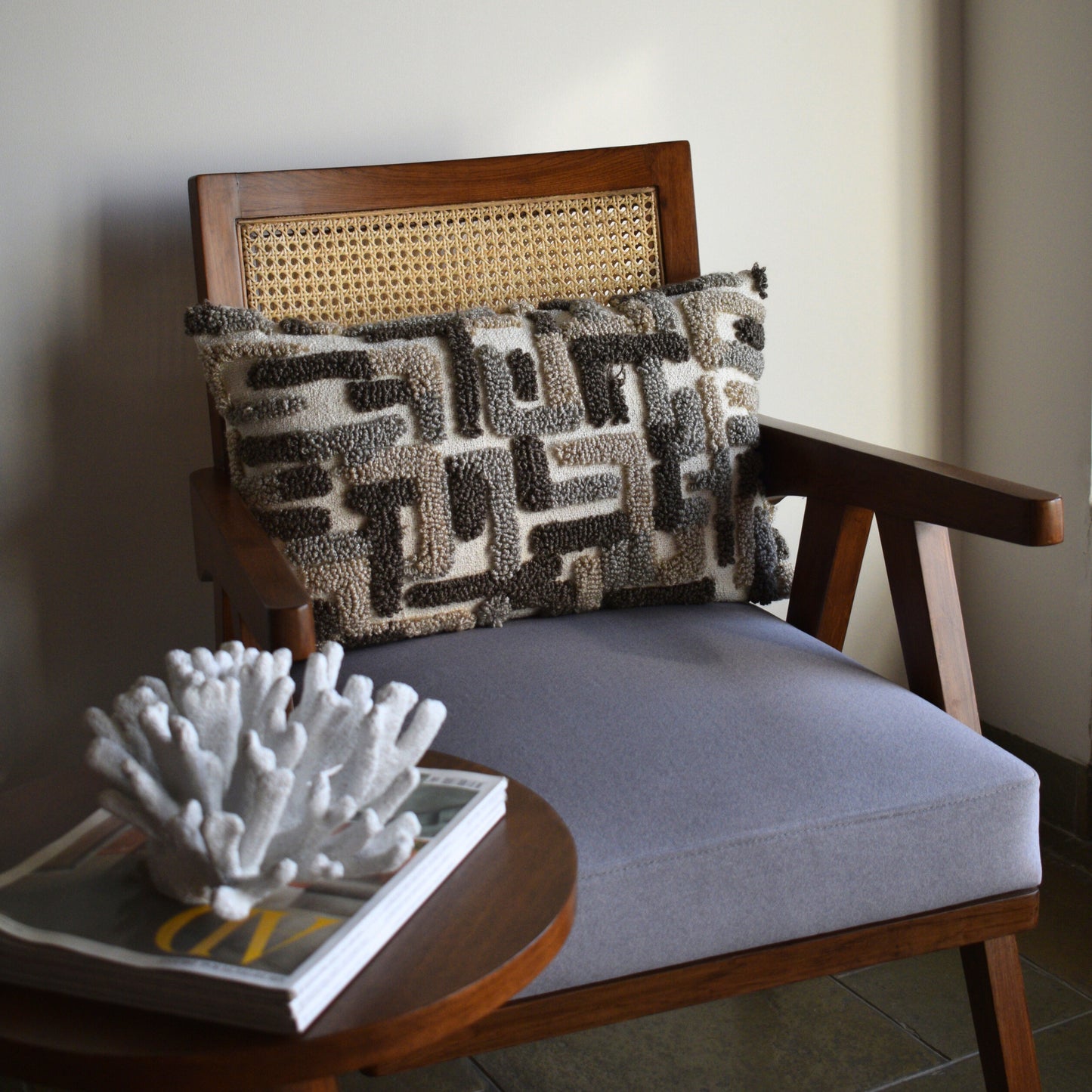 Forest Vein Cushion Cover (Grey)