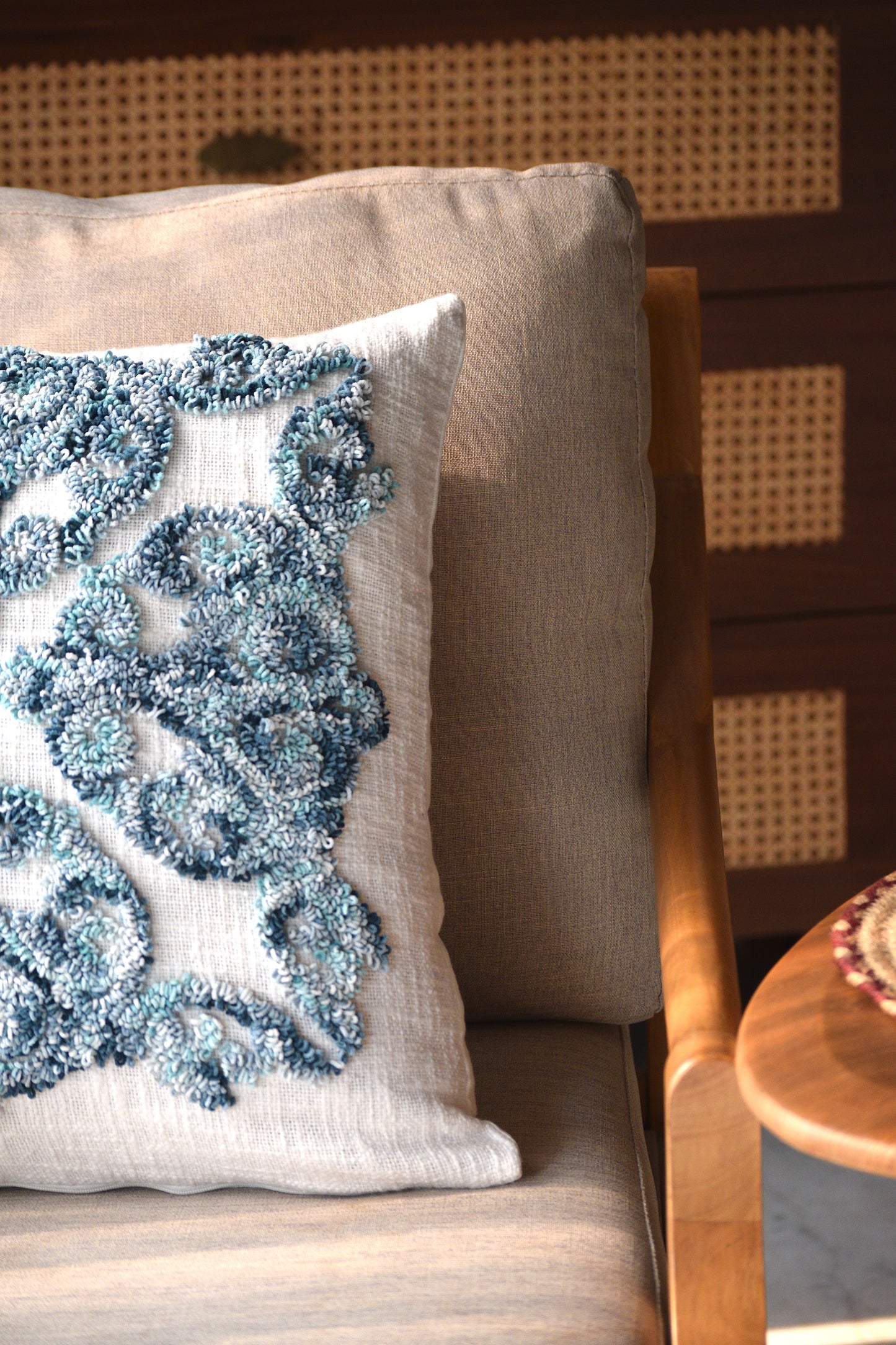 Damask (Blue) Cushion Cover