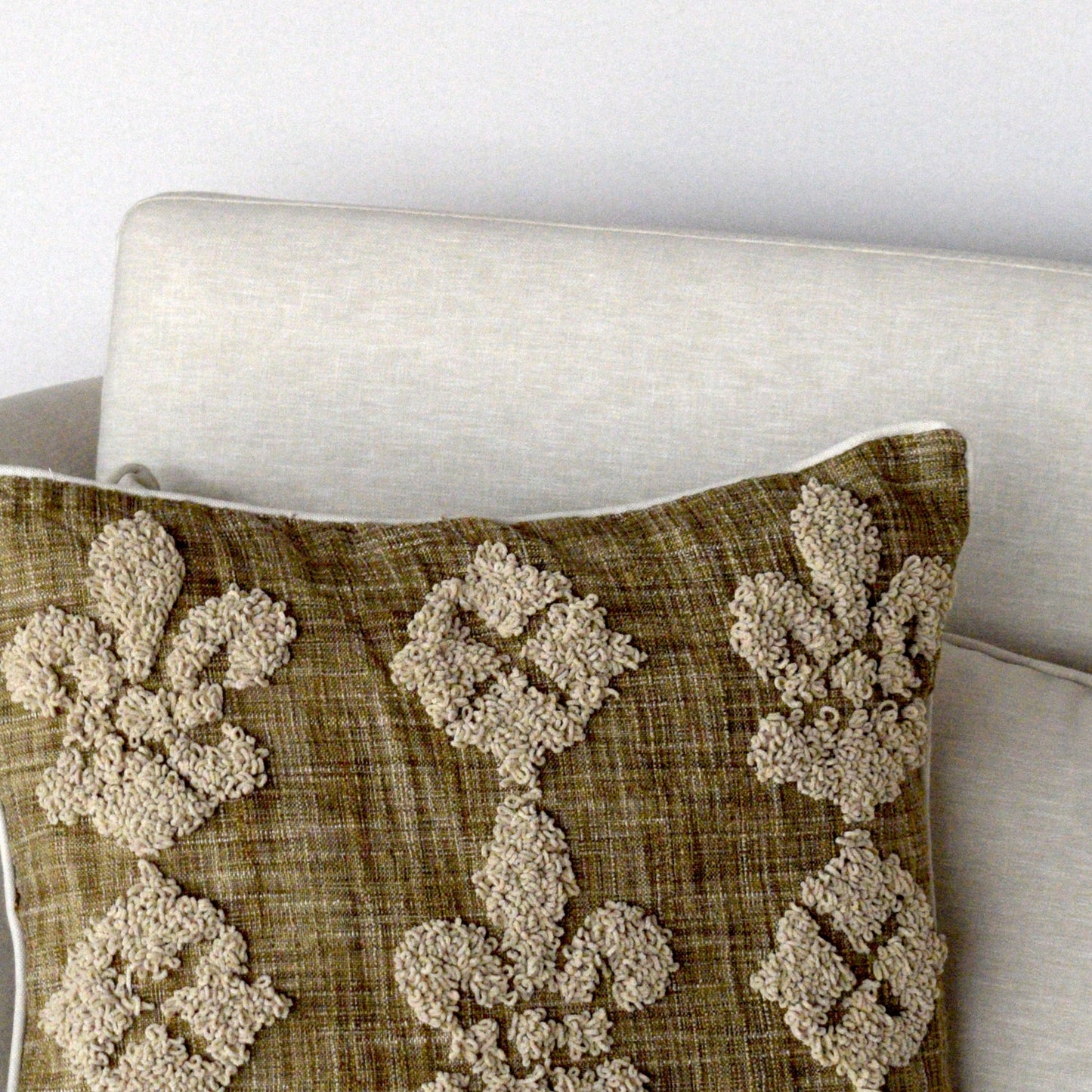 Ornate Grove(Taupe) - Cushion Cover