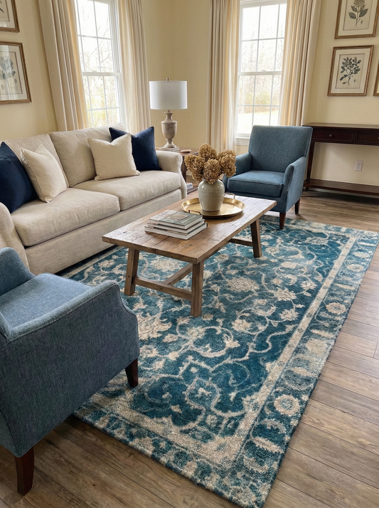 Blue Vintage Medallion Rug