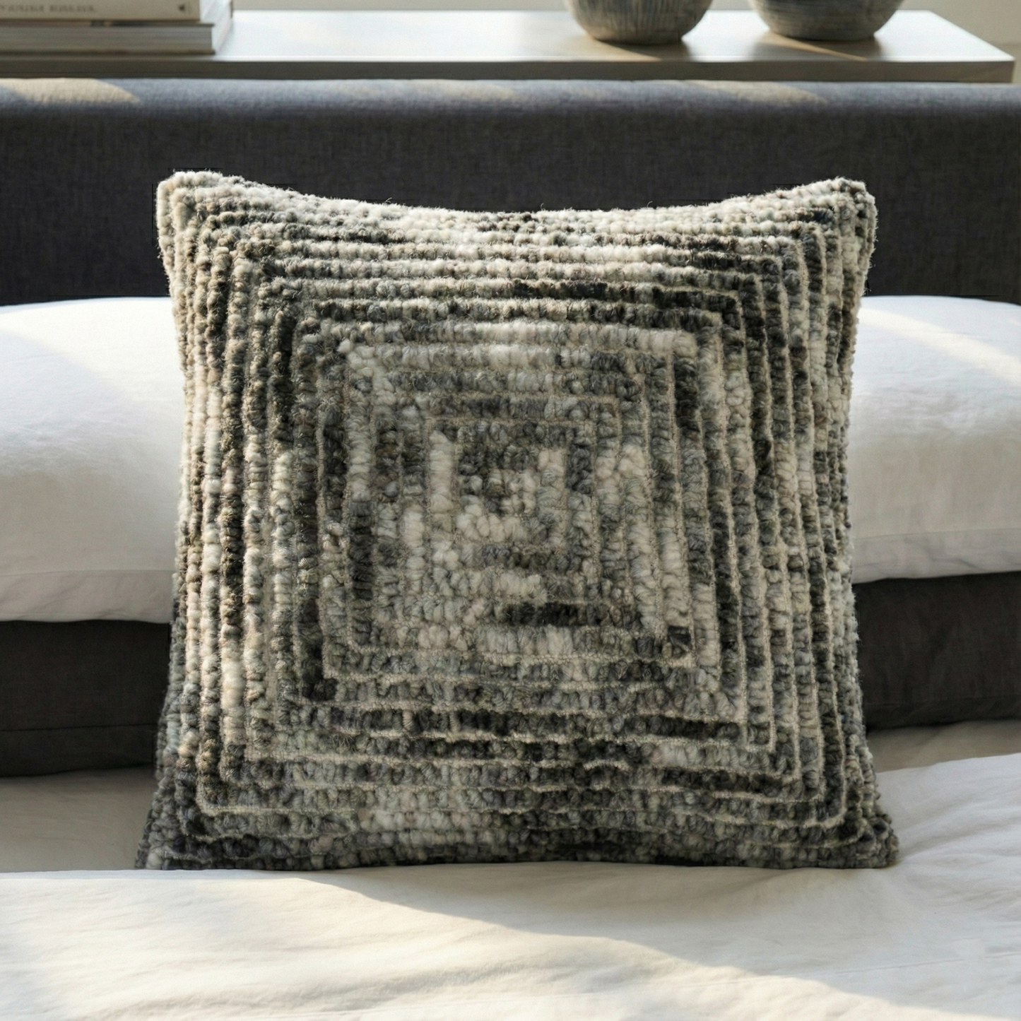 Graphite Labyrinth Cushion