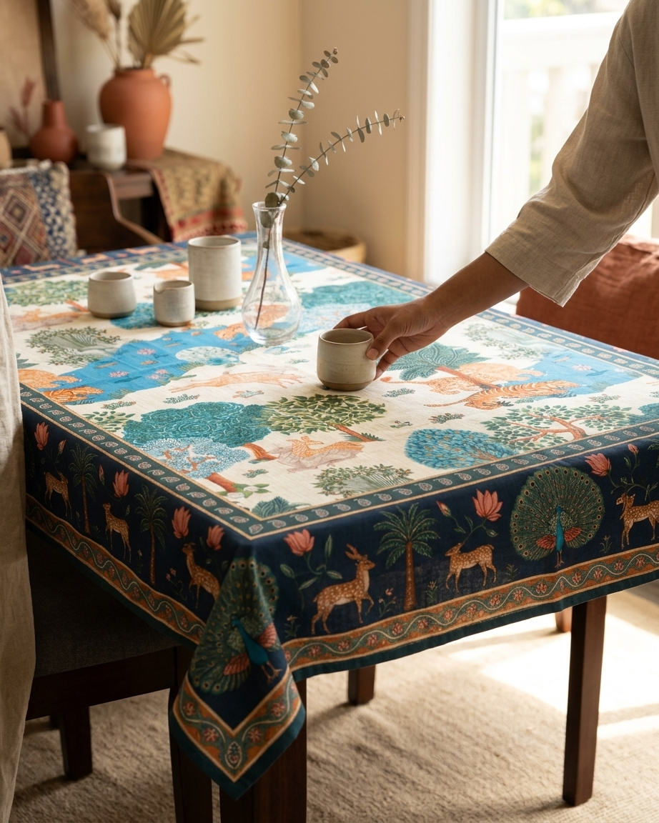 Jungle Darbar Table Cloth