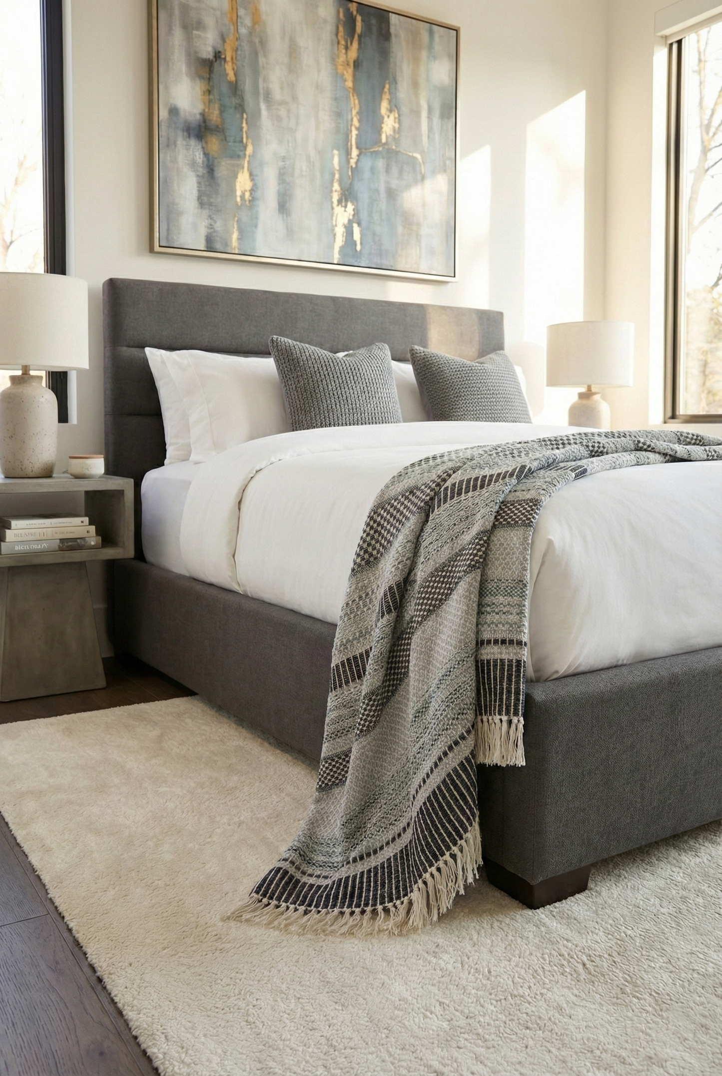 Cozy Cocoon Throw Blanket - Charcoal