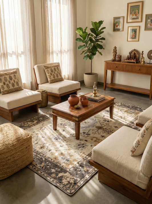 Earthy Traditional Motif Rug