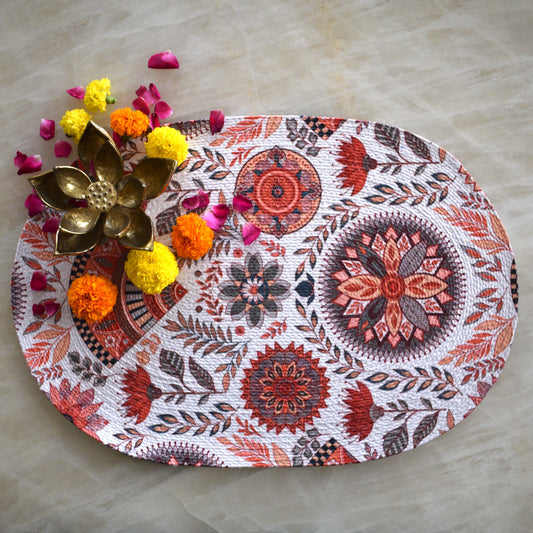 Anaya Aura - Oval Mat (Floral- multi)