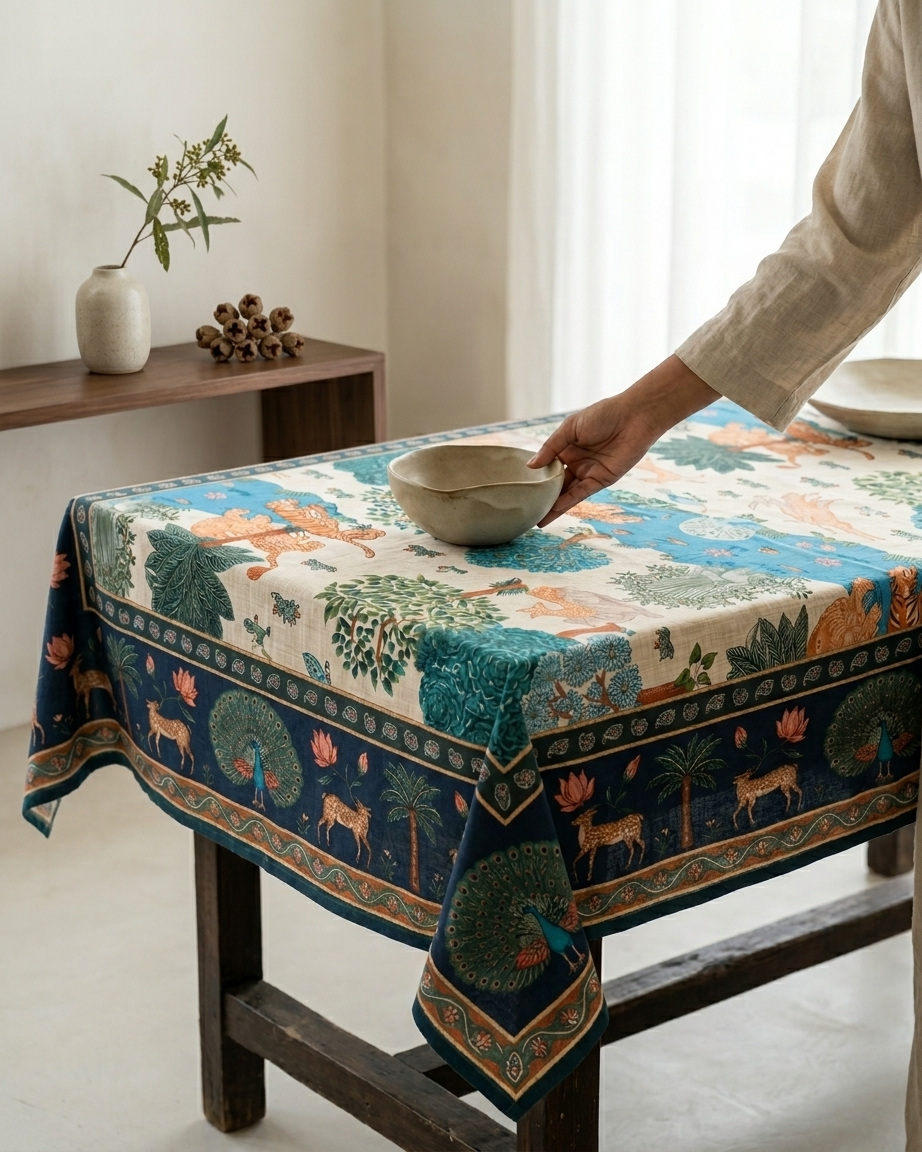 Jungle Darbar Table Cloth
