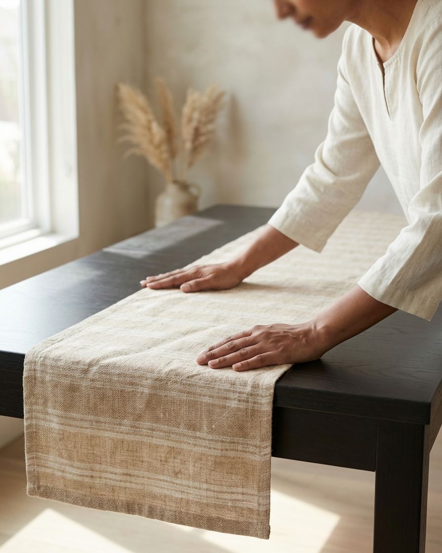 Linen Stripe Table Runner
