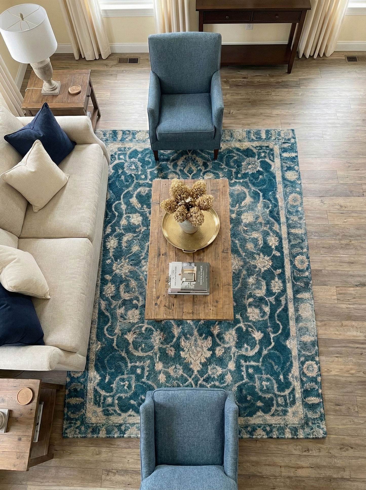 Blue Vintage Medallion Rug