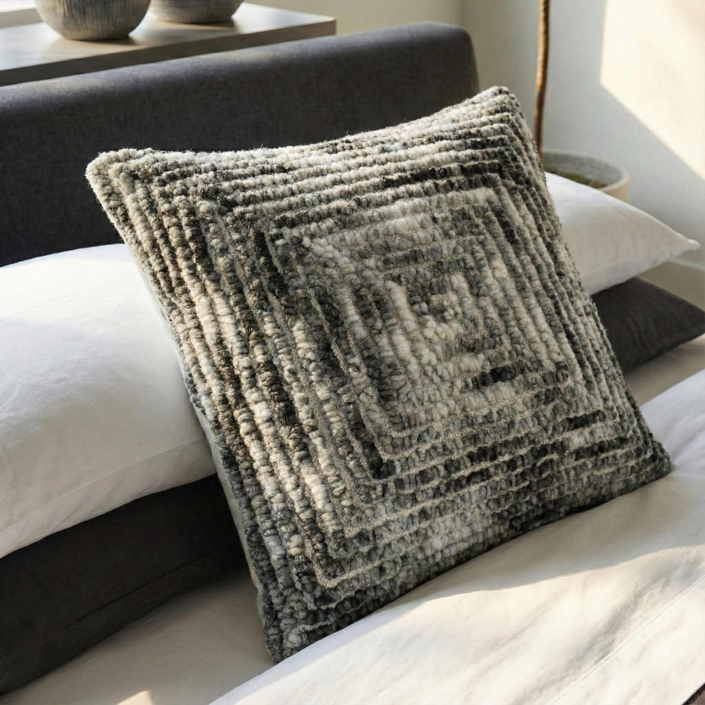 Graphite Labyrinth Cushion
