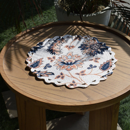 Scallop Bloom Table Mat (Flora-Navy)