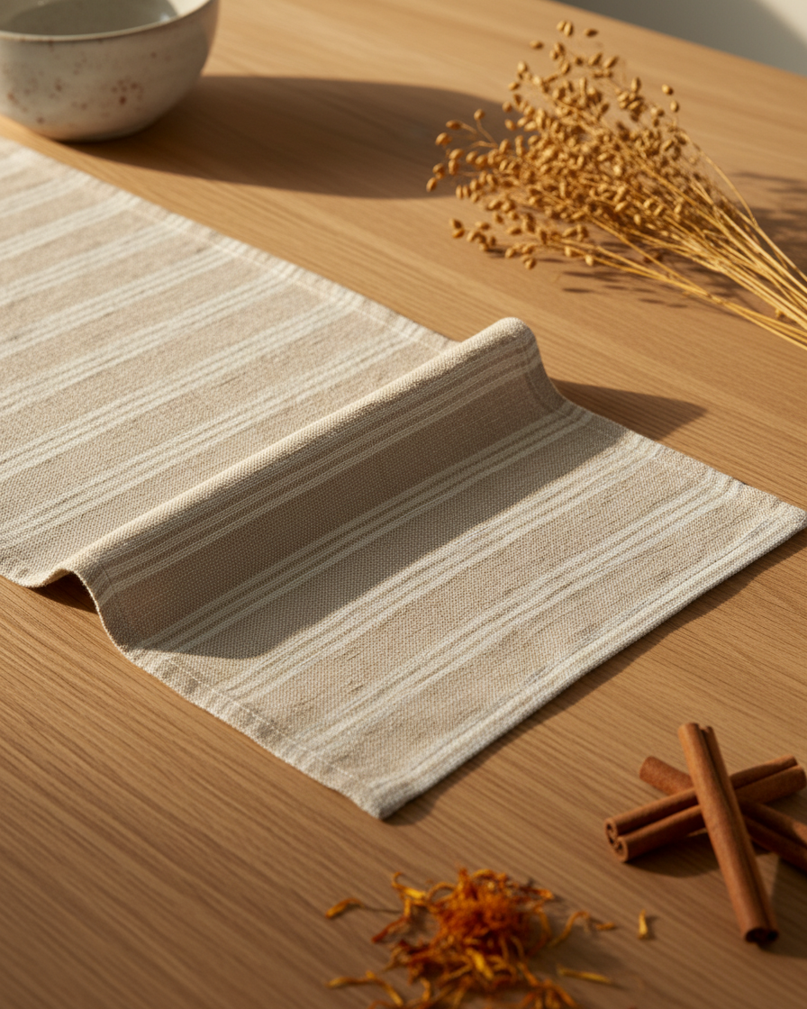 Linen Stripe Table Runner