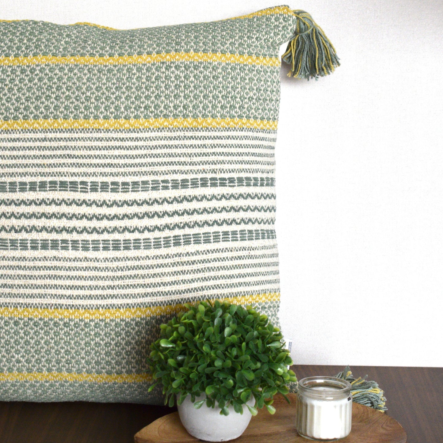 Lino Weave Cushion Cover (Green)