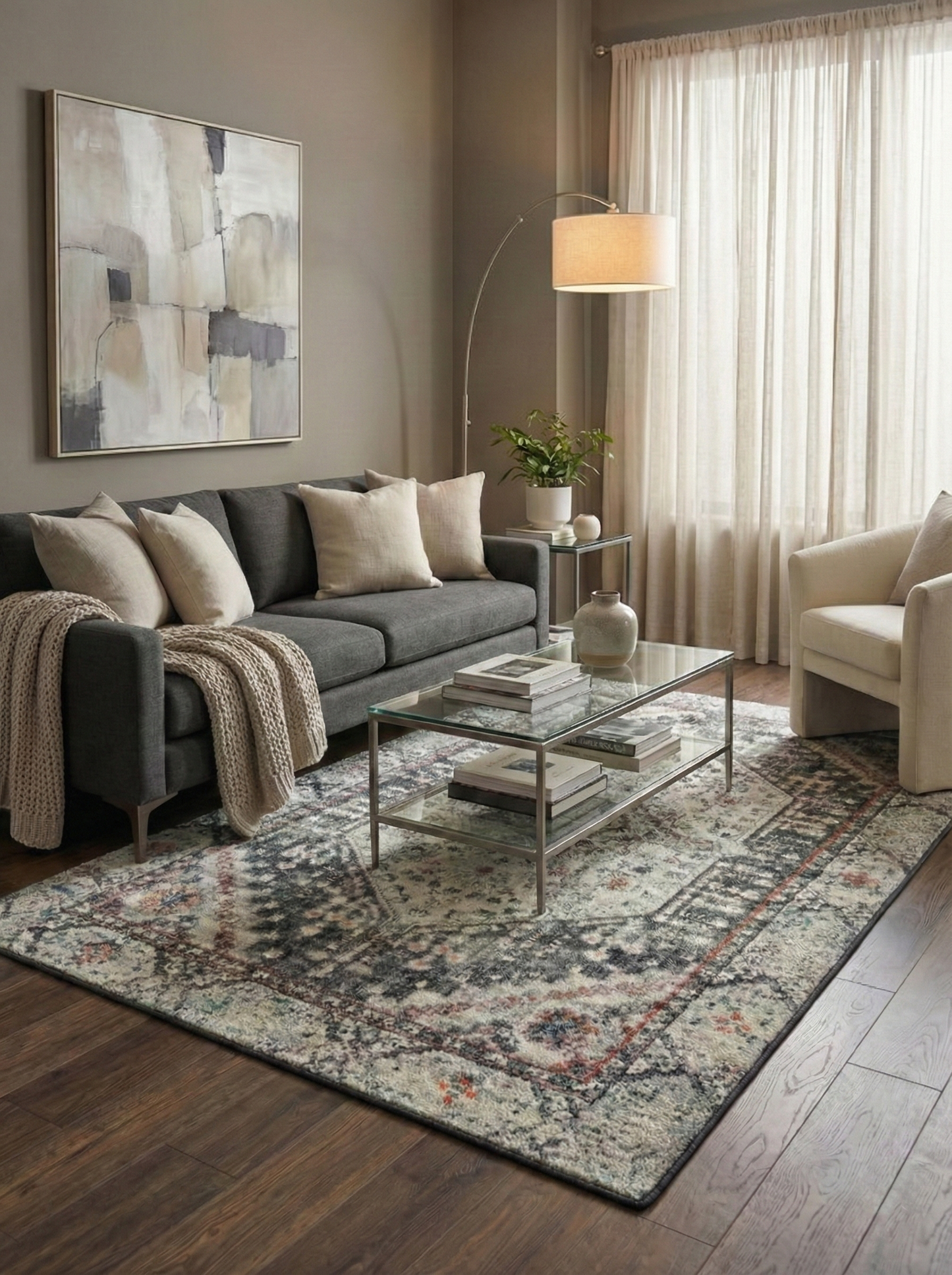 Neutral Heritage Pattern Rug