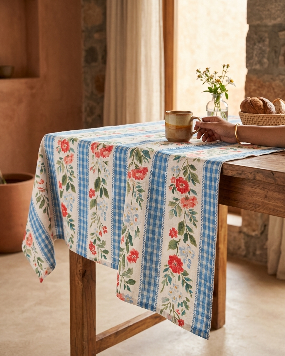 Gingham Garden Table Cloth