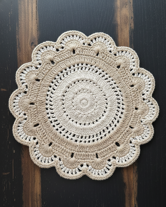 Cozy Weave Crochet Placemat - Beige