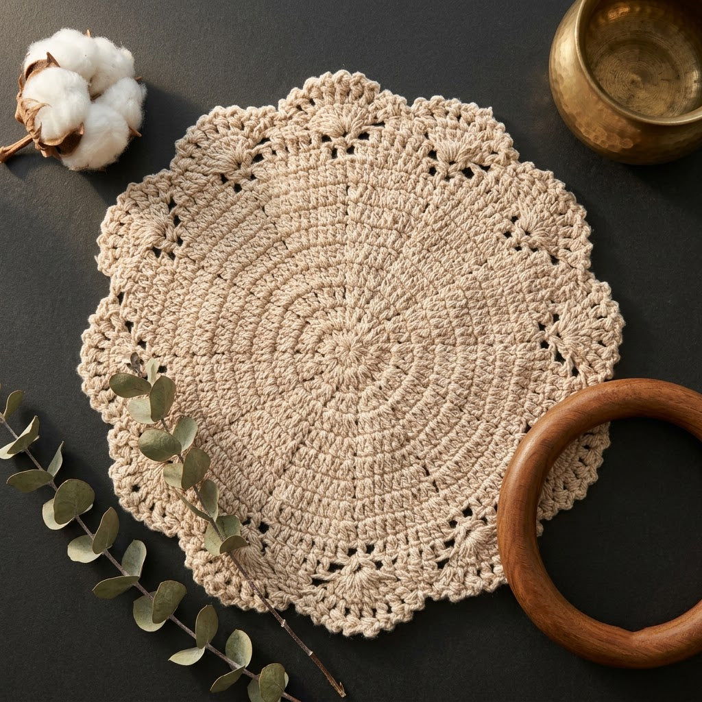 Cozy Weave Crochet Placemat - Ivory