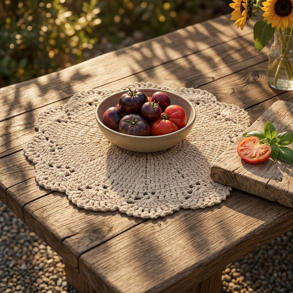 Cozy Weave Crochet Placemat - Ivory