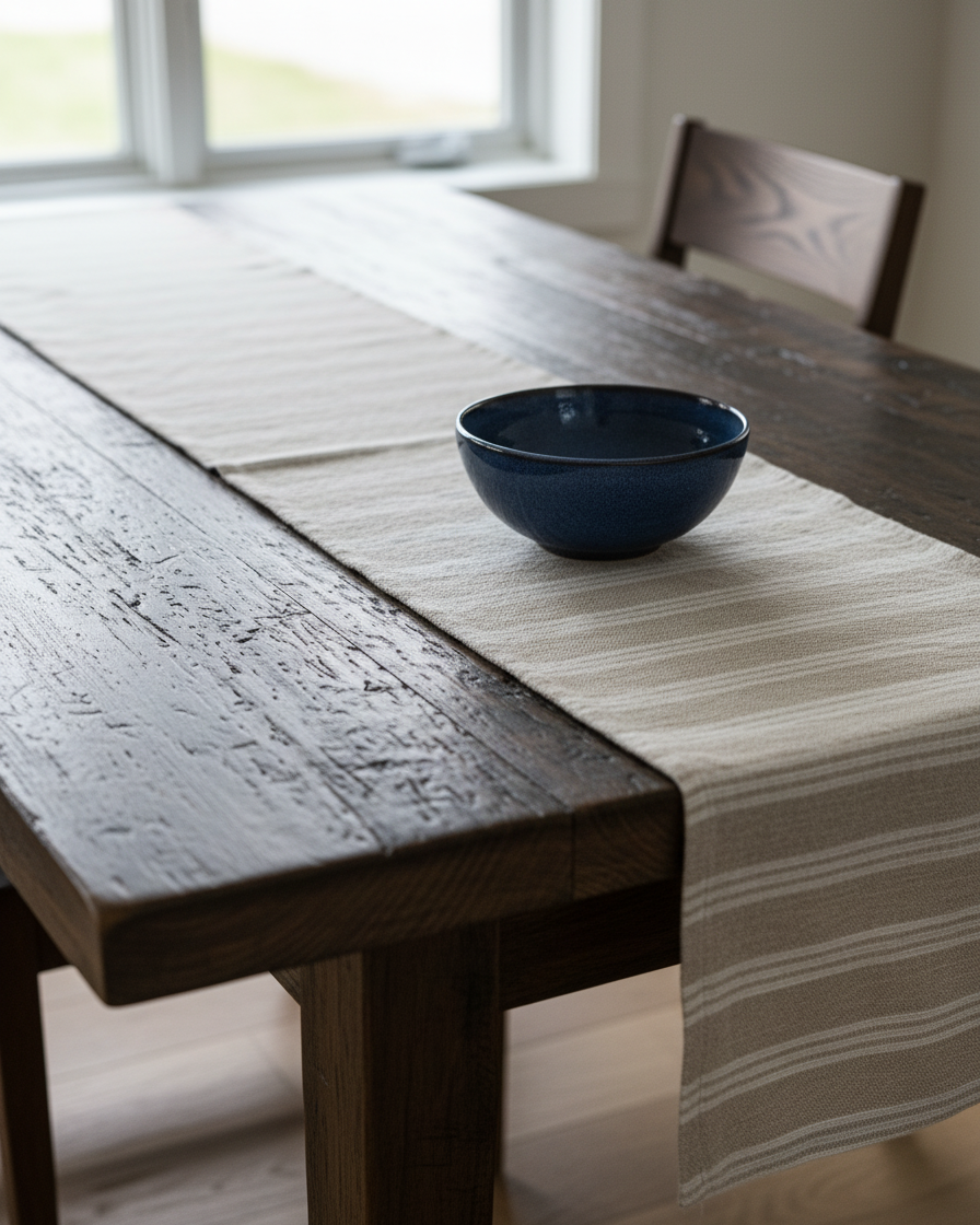 Linen Stripe Table Runner