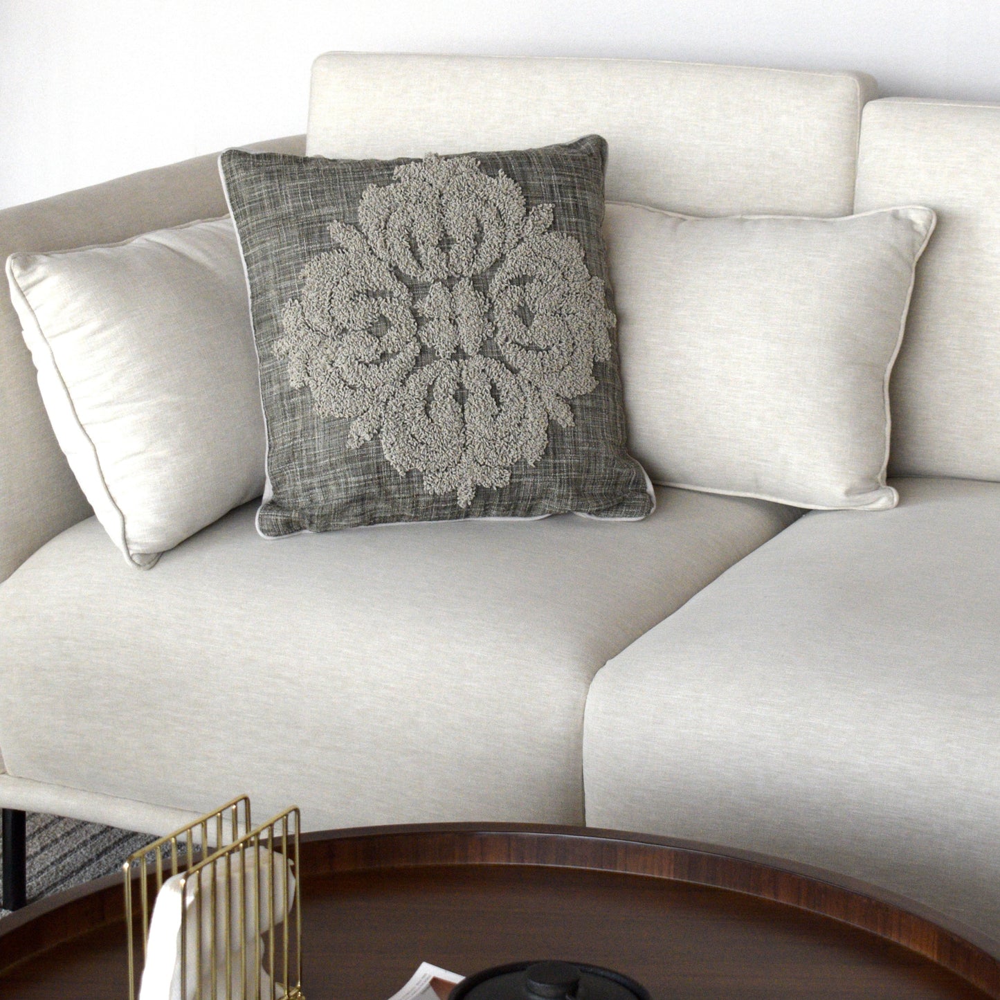 Ornate Grove( Grey) - Cushion Cover