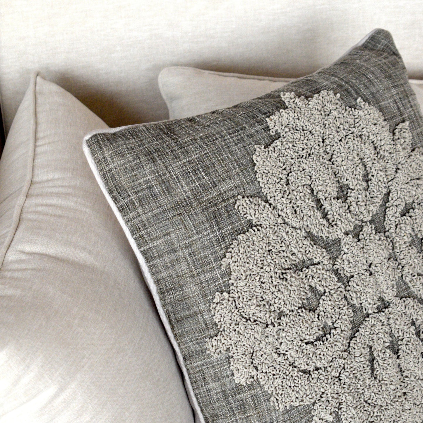 Ornate Grove( Grey) - Cushion Cover