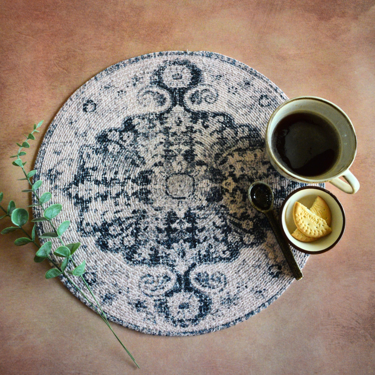 Heritage Printed Table Mat (Blue-Motif)