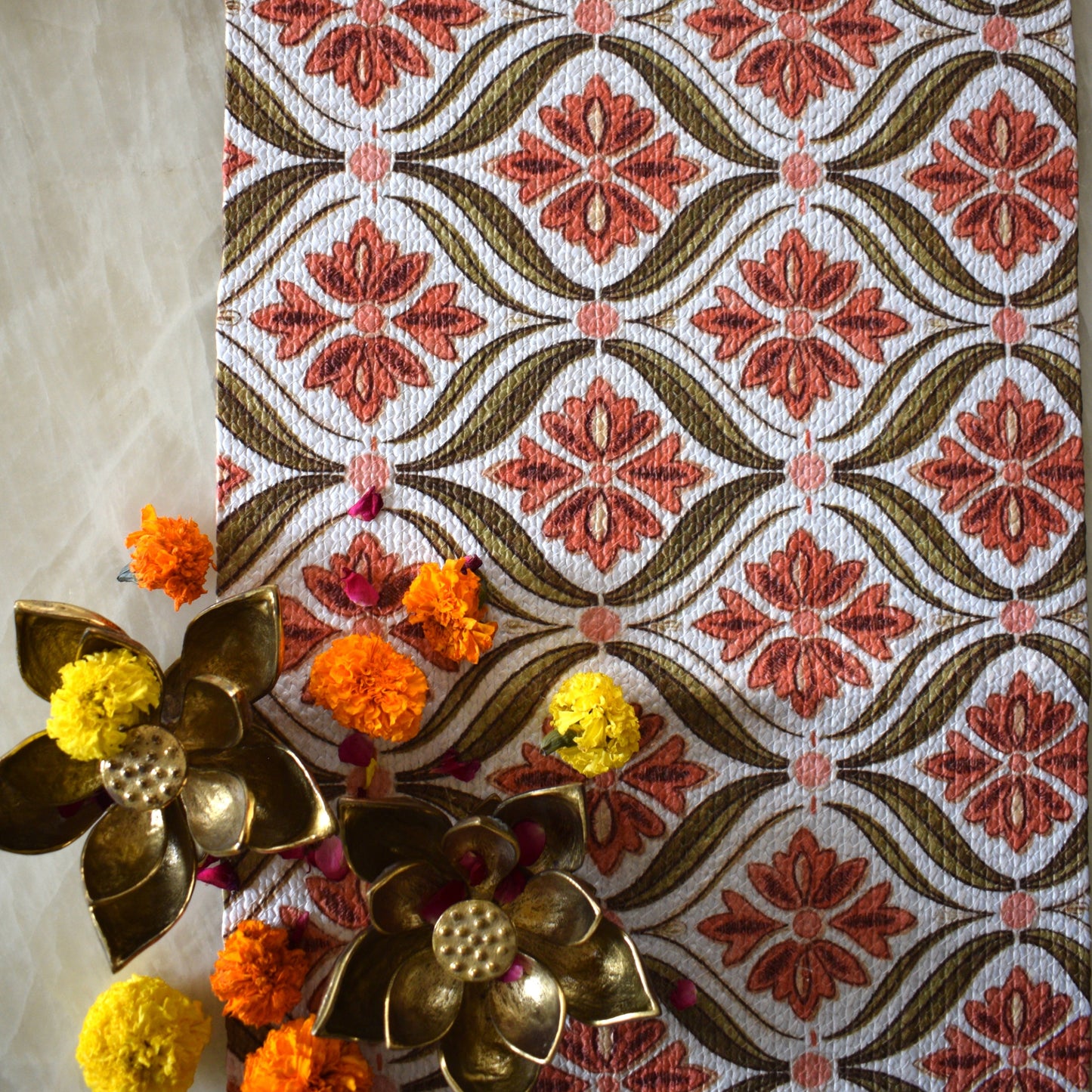 Anaya Aura - Oval Table Runner  (Peach)