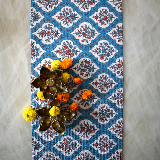 Anaya Aura - Oval Table Runner  (Blue)