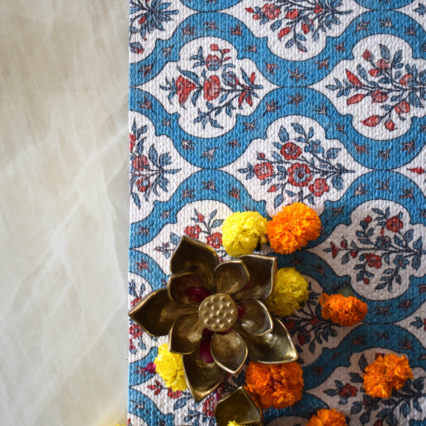 Anaya Aura - Oval Table Runner  (Blue)