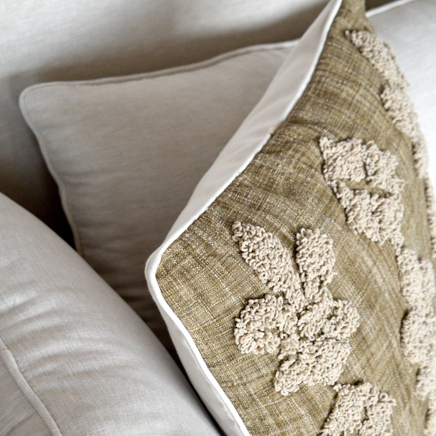 Ornate Grove(Taupe) - Cushion Cover