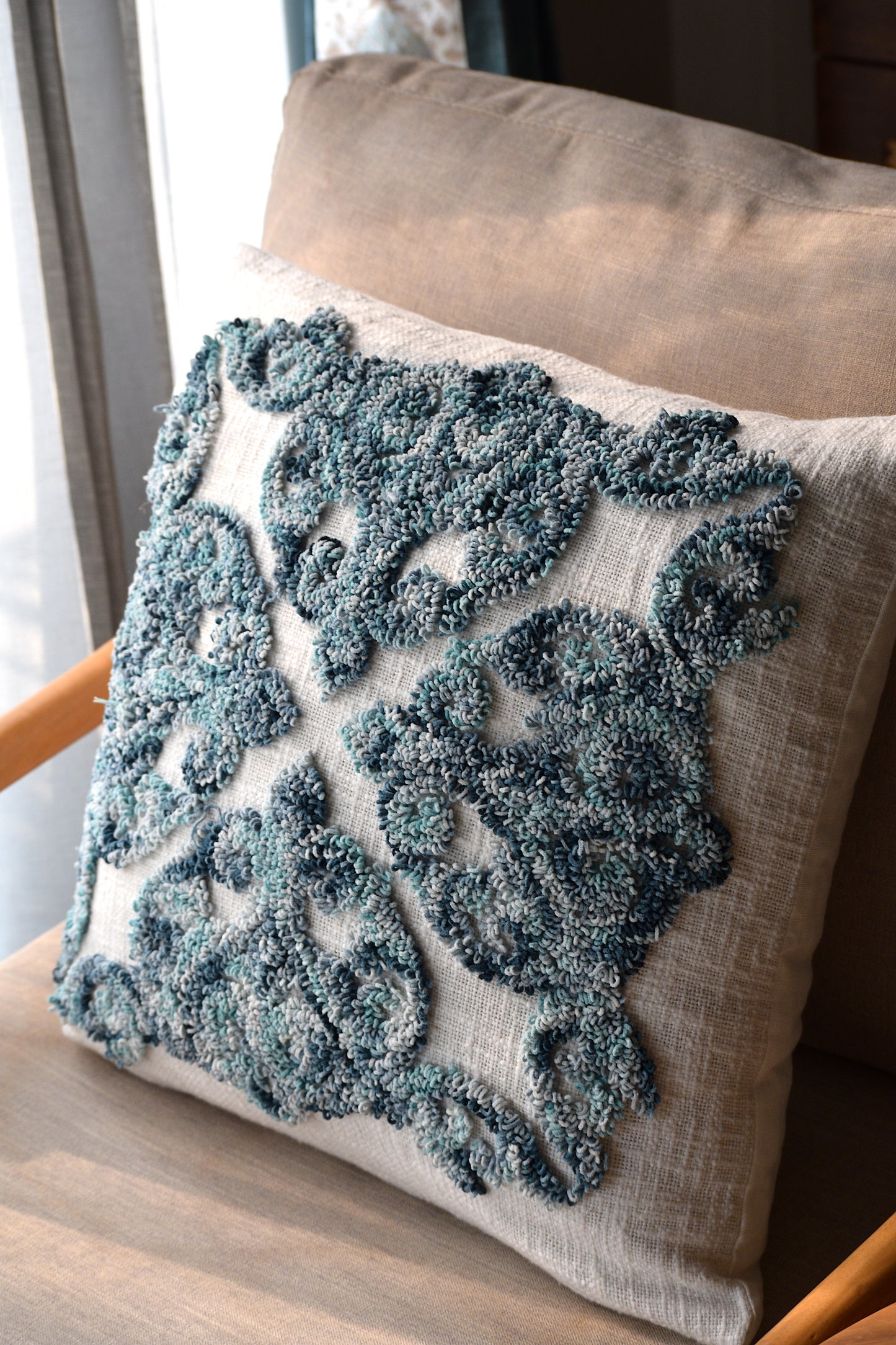 Damask (Blue)  Cushion Cover