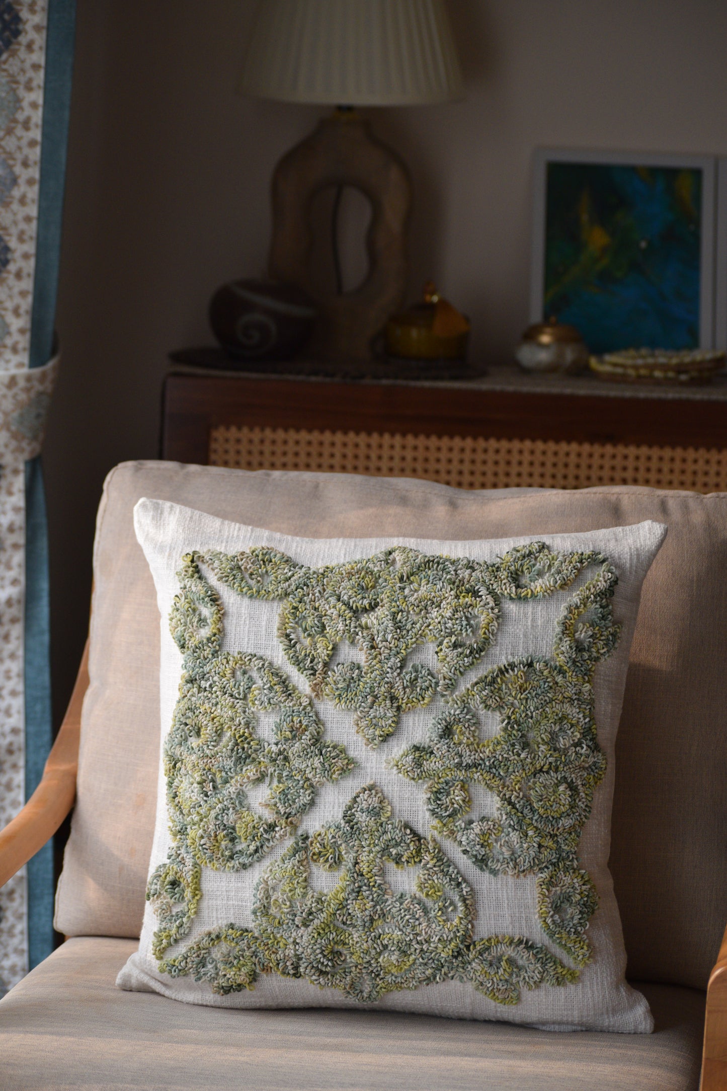 Damask (Green) Cushion Cover