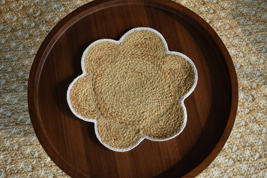 Flora Jute Placemat - White