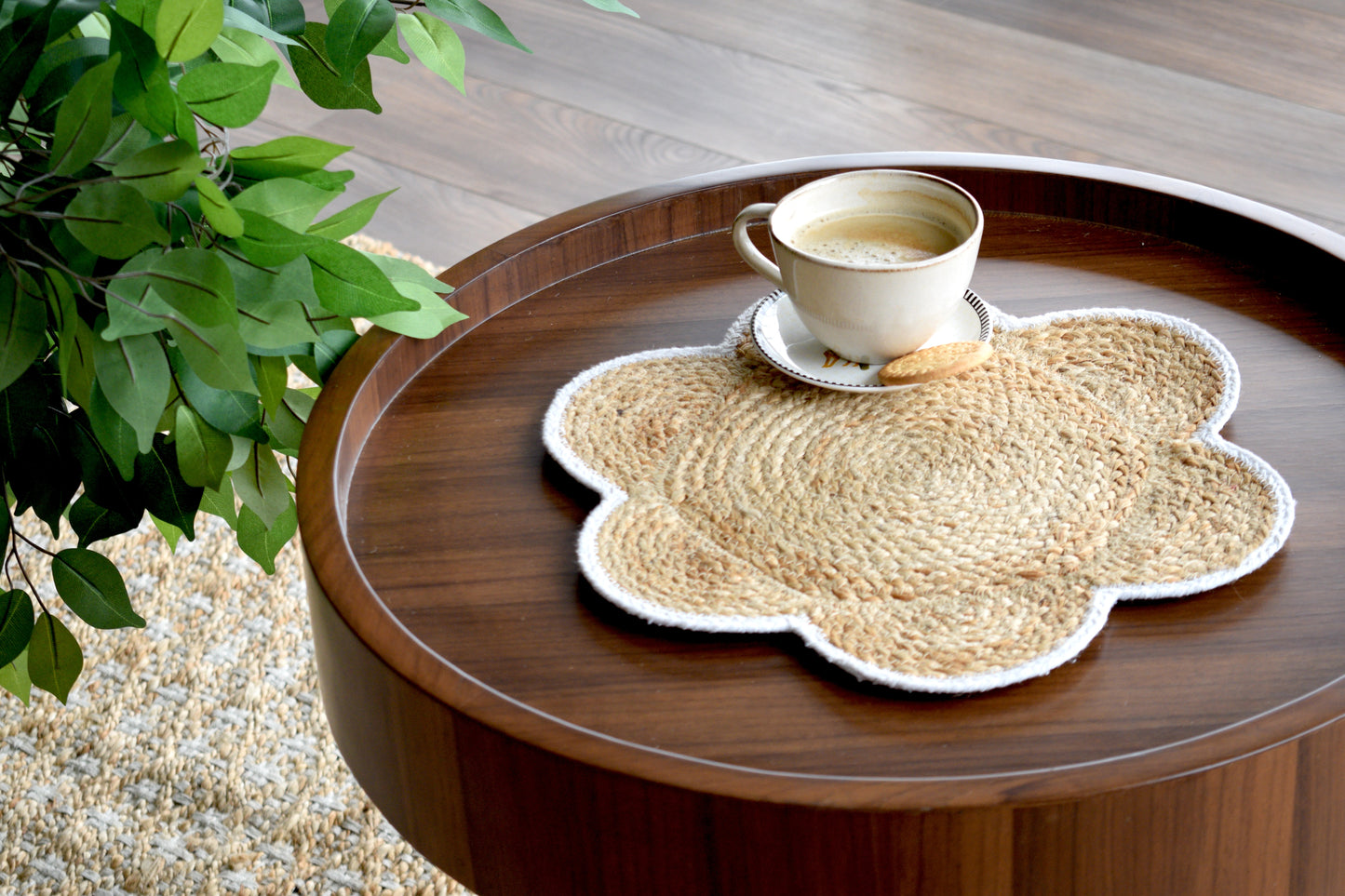 Flora Jute Placemat - White