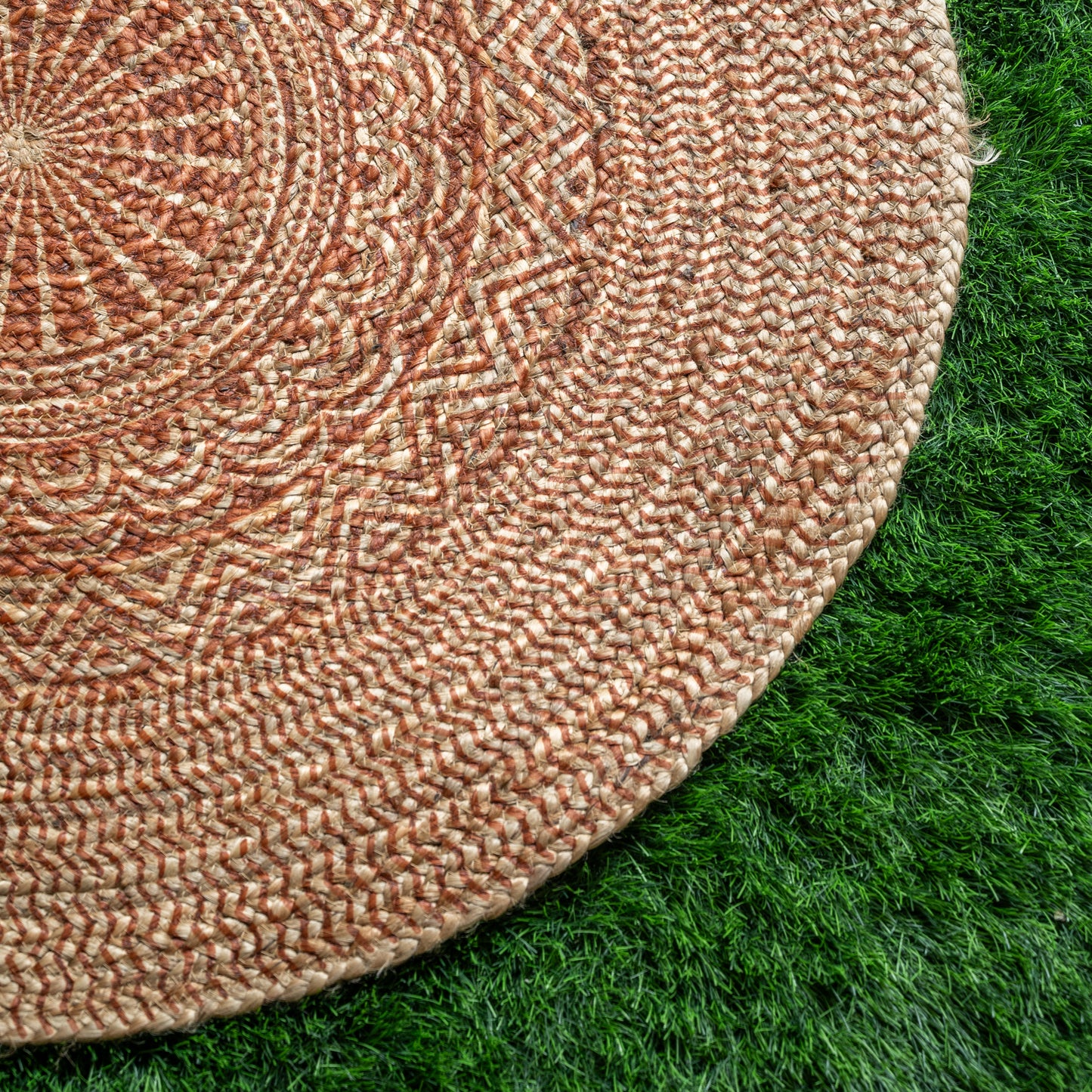 Masaai Round Printed Jute Floor Mat