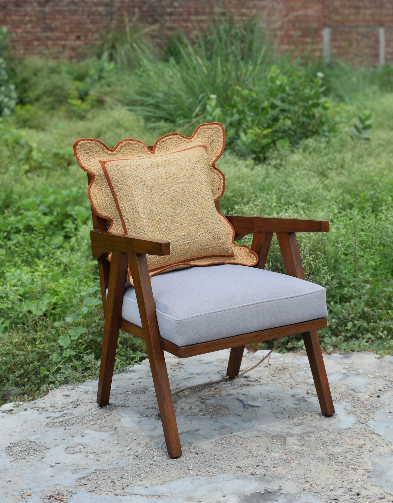 Scallop Cushion Cover (Rust)