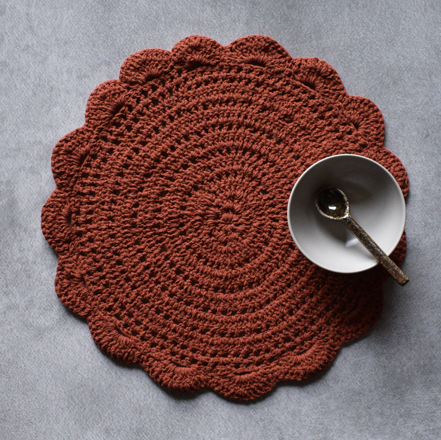 Cozy Weave Crochet Placemat - Rust