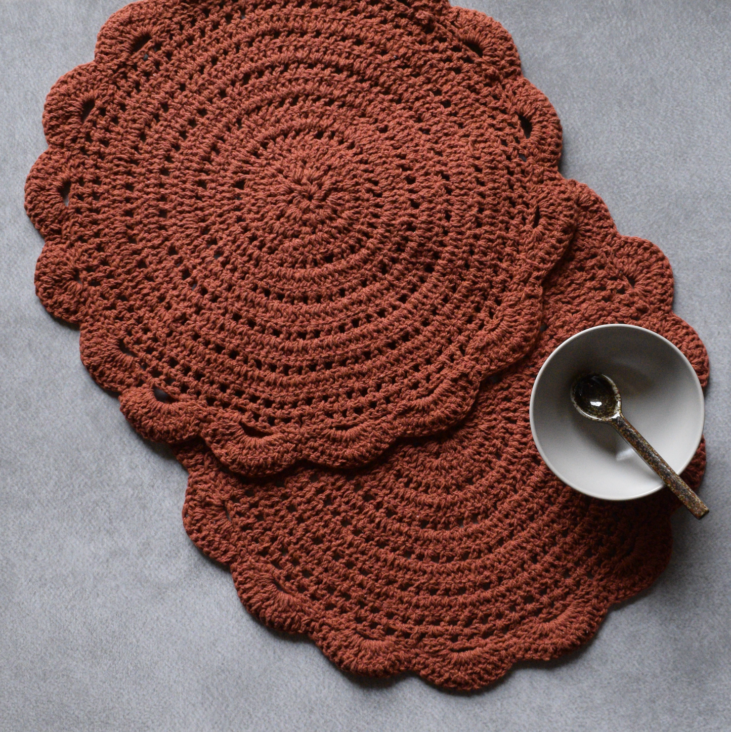 Cozy Weave Crochet Placemat - Rust