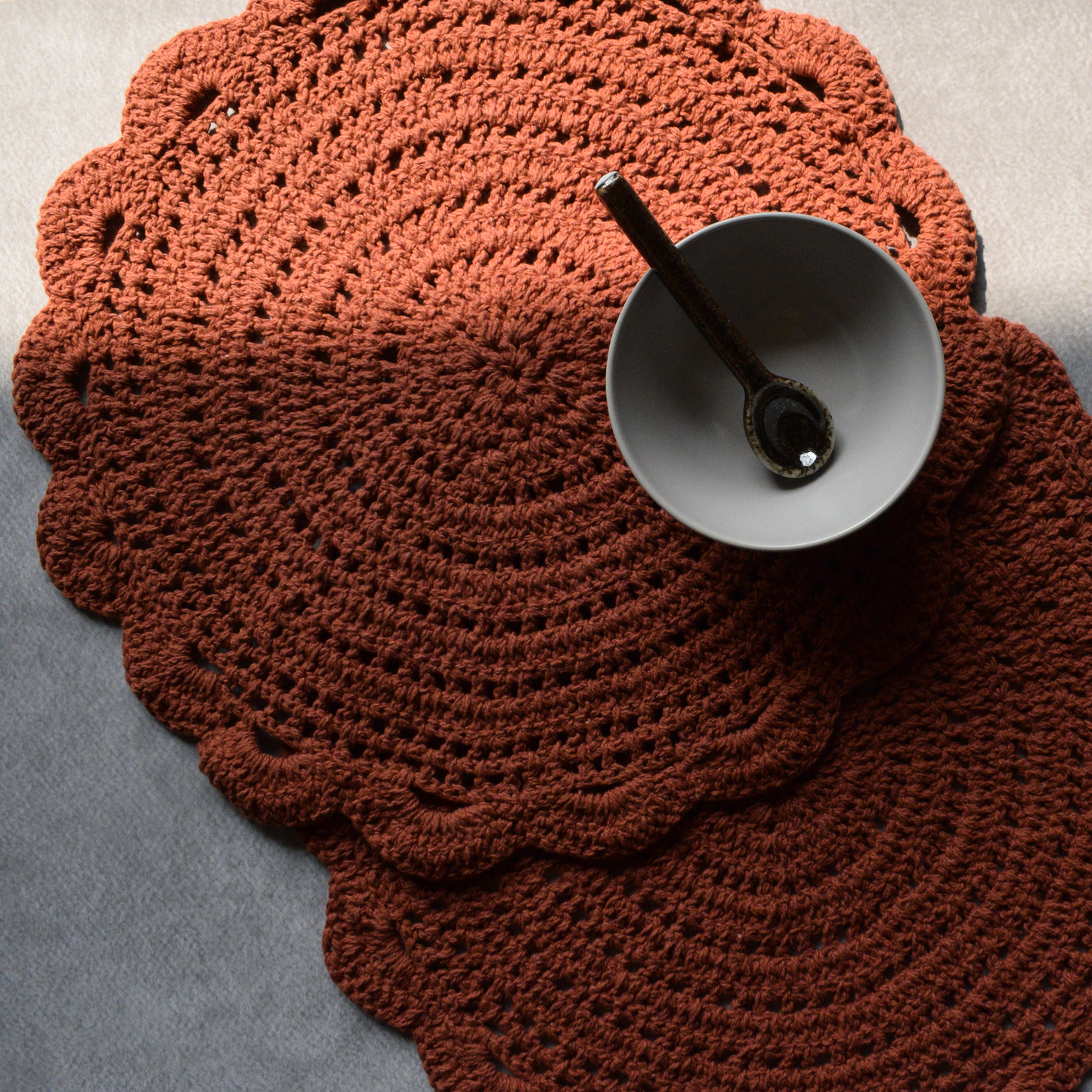 Cozy Weave Crochet Placemat - Rust